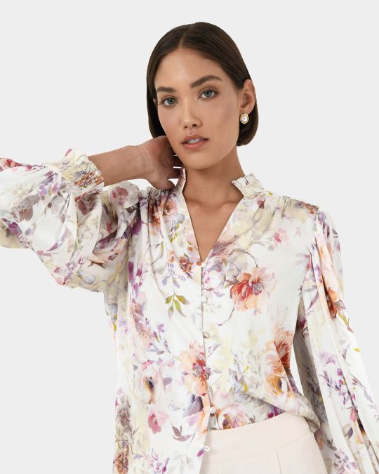 Rosy Bell Sleeve Blouse