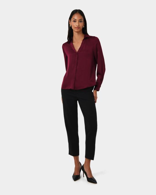 Lila Vneck Satin Blouse