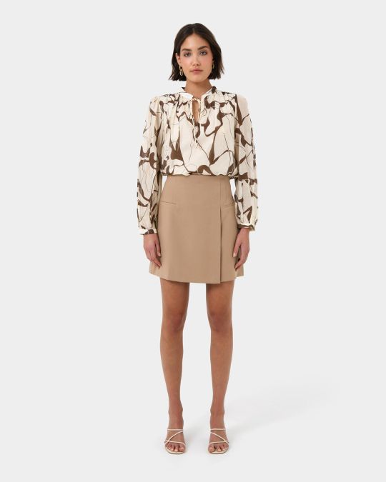 Cleo V-neck Tie Blouse
