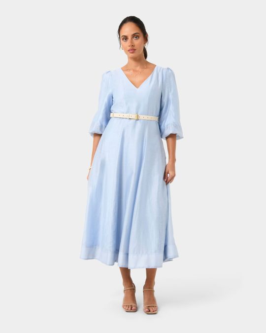 Marlie Puff Sleeve Midi Dress
