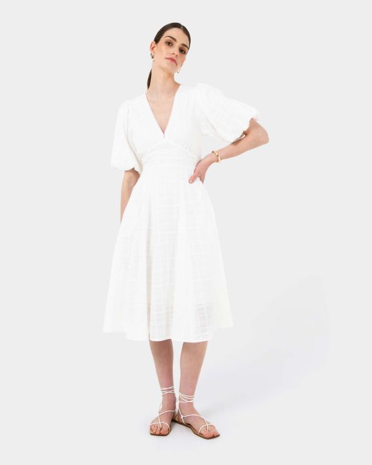 Iris Puff Sleeve Midi Dress
