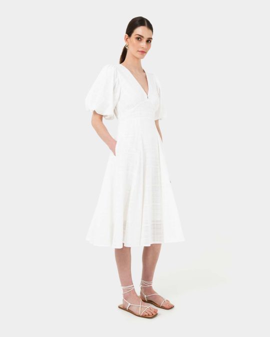 Iris Puff Sleeve Midi Dress