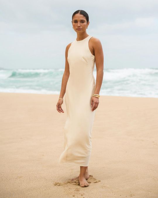 Aiya Bias Midi Dress