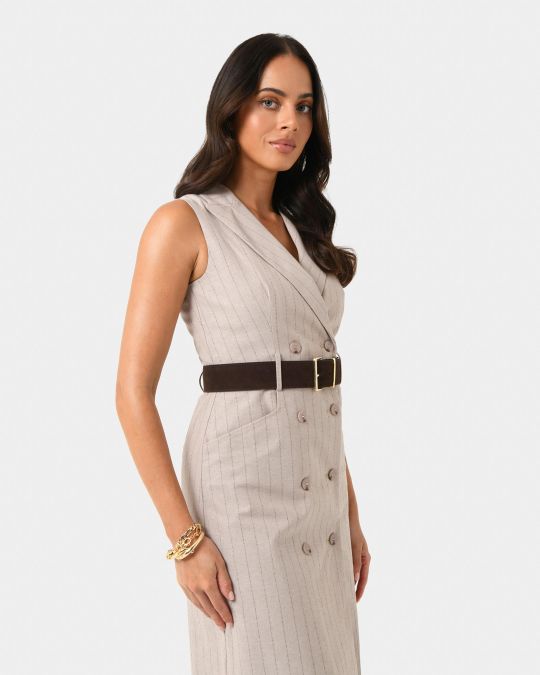 Ria Stripe Cotton Blend Dress