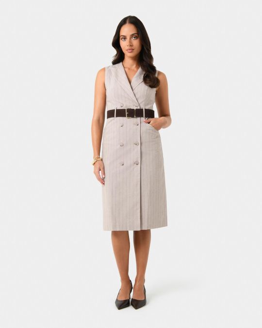 Ria Stripe Cotton Blend Dress