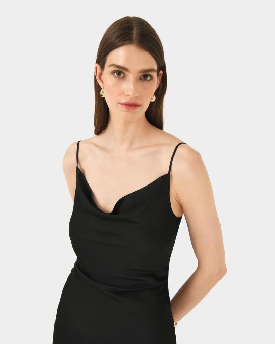 Mae Side Ruched Satin Dress