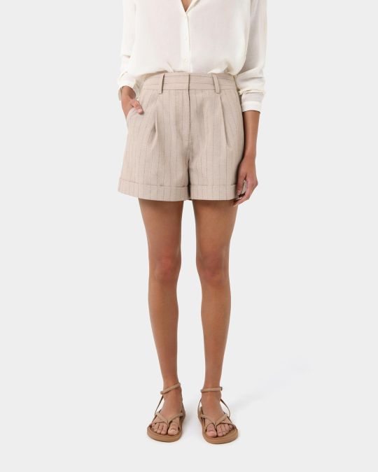 Ria Stripe Cotton Shorts