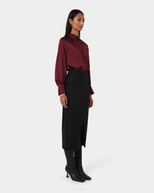 Abby Asymmetric Tailored Skirt
