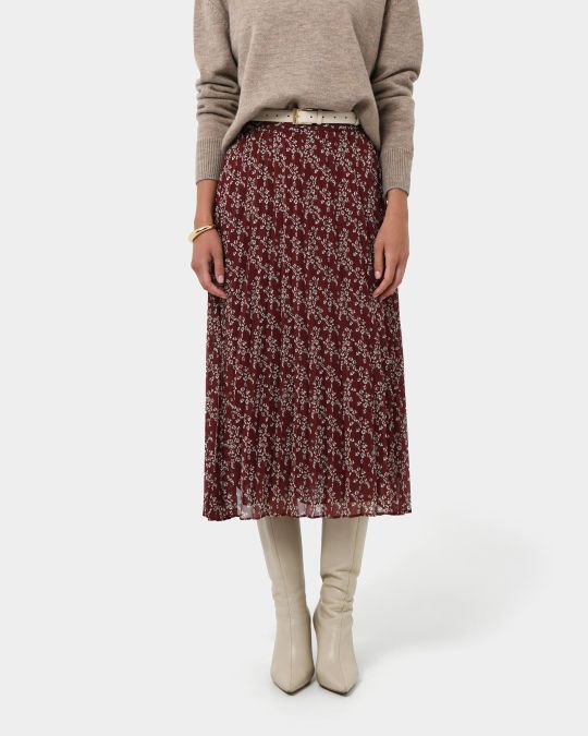 Rema Floral Pleated Skirt