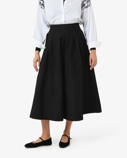 Heira Pleated Midi Skirt