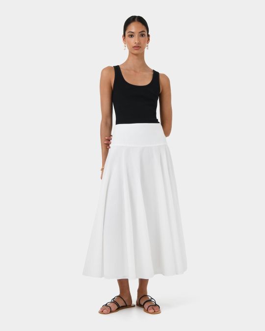 Deb Cotton Midi Full Skirt