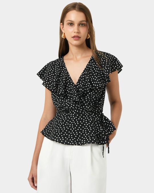 Jules Ruffle Wrap Blouse