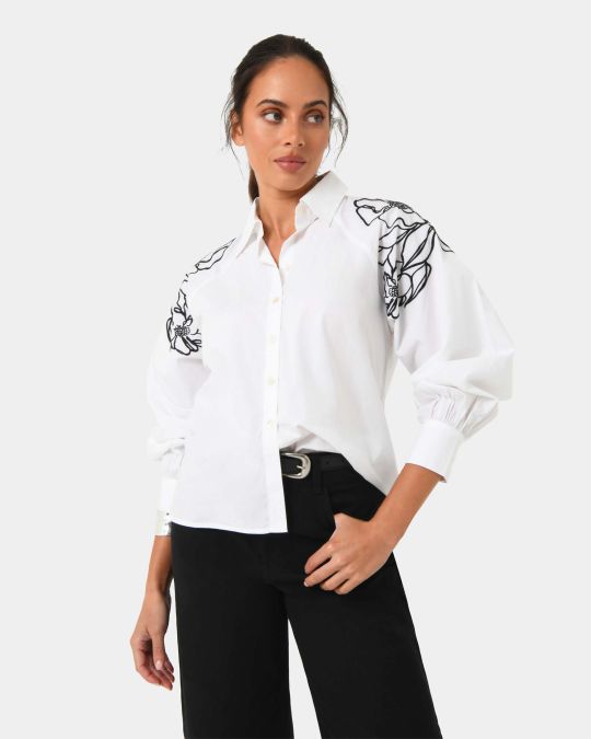 Maren Embroidered Cotton Shirt