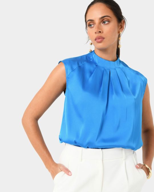 Kiar Pleated Satin Top