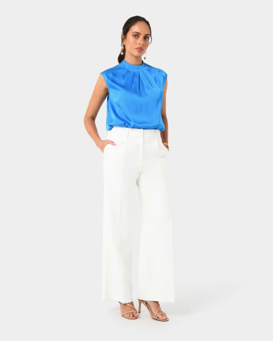 Kiar Pleated Satin Top