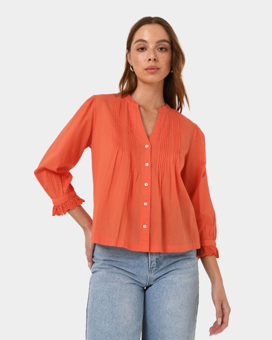 Akira Vneck Embroidery Blouse