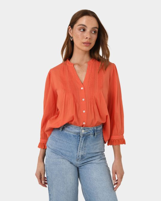 Akira Vneck Embroidery Blouse
