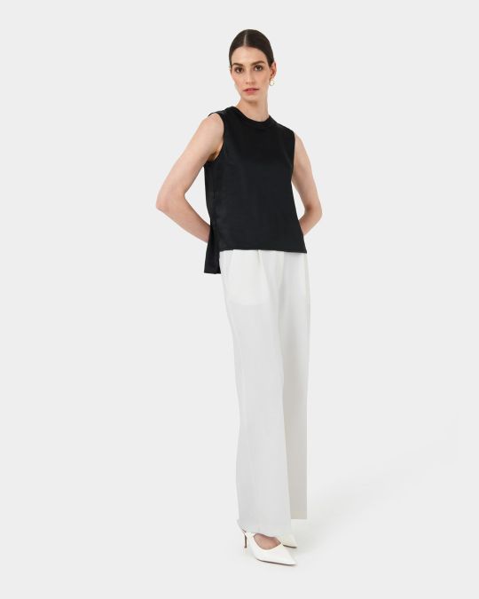 Louisa Round Neck Satin Top
