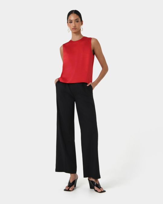 Louisa Round Neck Satin Top