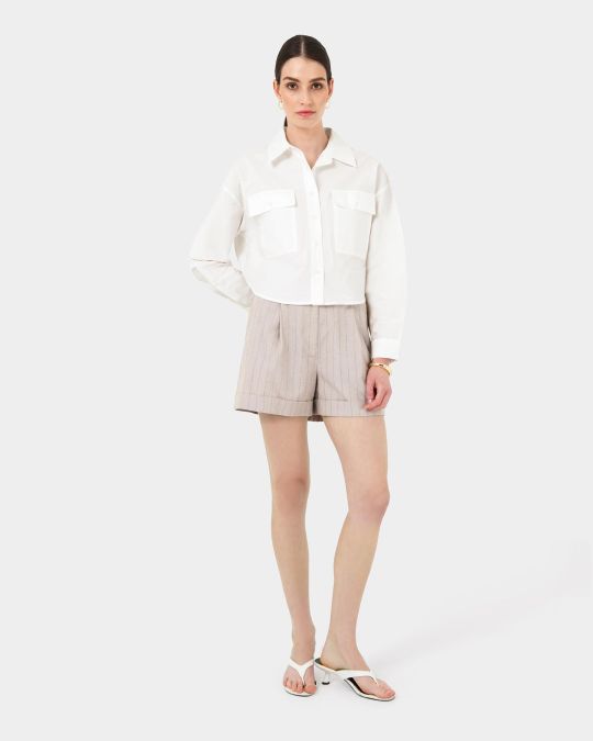 Kyla Crop Pocket Shirt