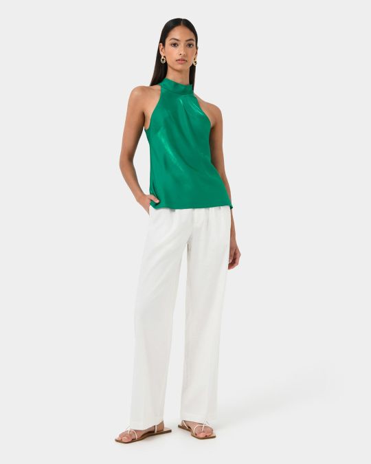Leana Satin Bias Tie Top
