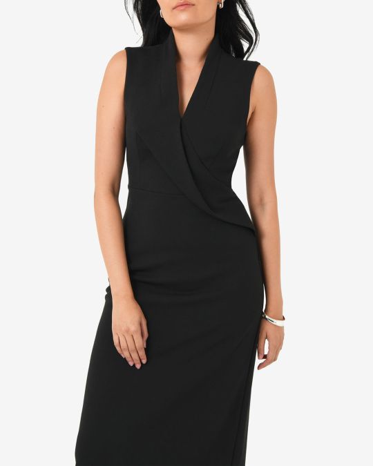 Alaia Twisted Lapel Midi Dress