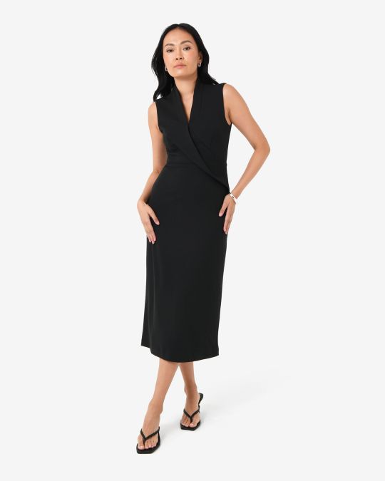 Alaia Twisted Lapel Midi Dress