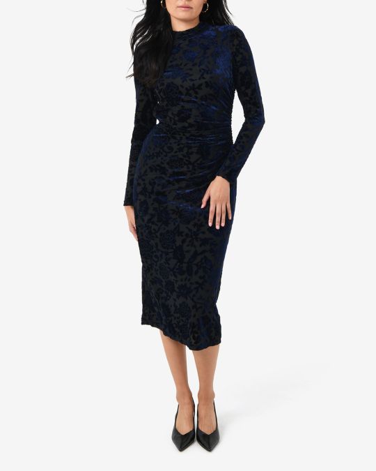 Sapphire Velvet Burnout Dress