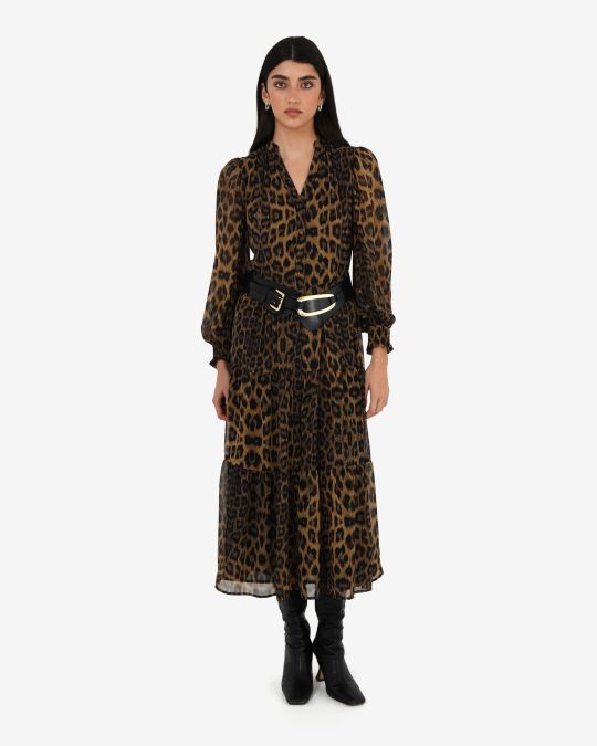 Shakira V-neck Button Dress
