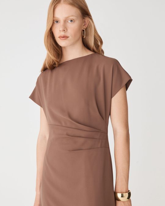 blue dress for baby girl Angel Maternity Sophia Maternity Belt Work Dress in Latte