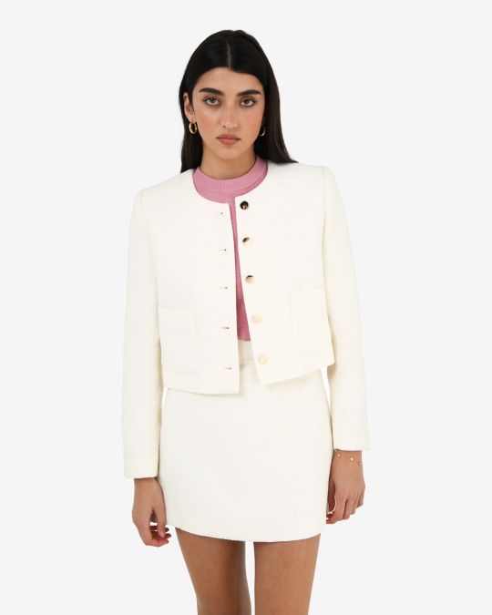 Cynthia Crop Tweed Jacket