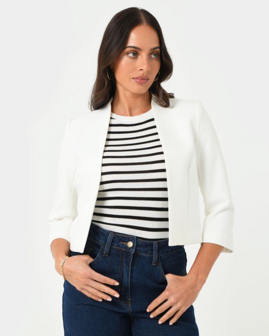 Nikki Collarless Crop Jacket