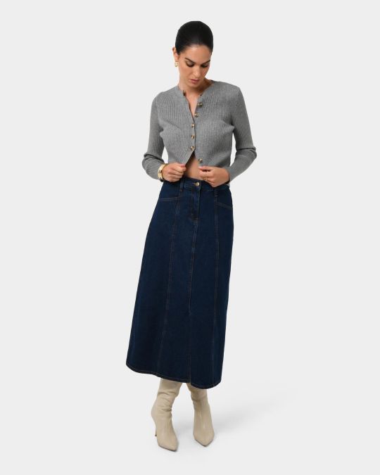 Abaya Button Crop Knit