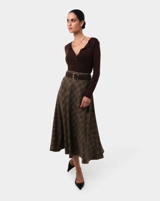 Candice Bias Check Skirt
