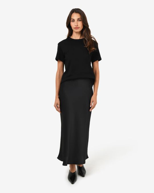 Valeria A-line Satin Skirt