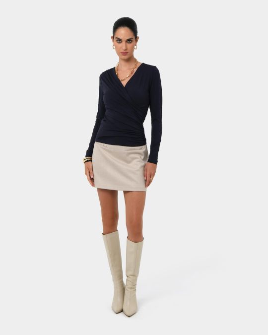 Tika Crossover Ruched Top