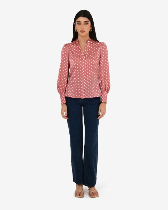 Dotti Polka Dot Printed Blouse