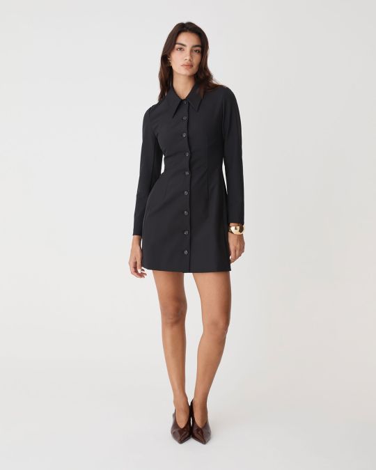 black dress shoes for suit Wilsons Leather | Nora Button Down Leather Trench Coat