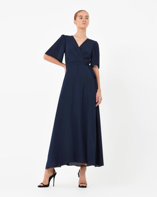 Cannes Draped Sleeve Dress