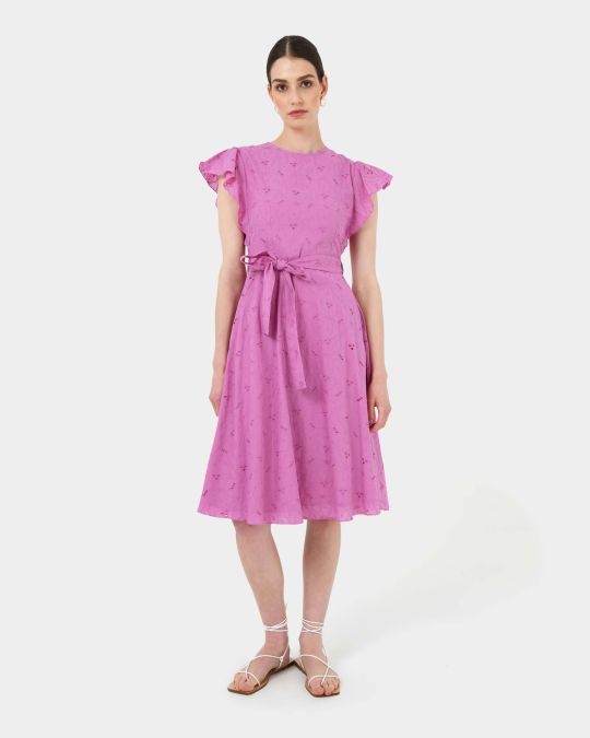 Kavya Tie-waist Cotton Dress
