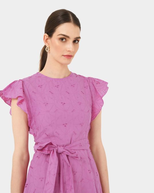 Kavya Tie-waist Cotton Dress