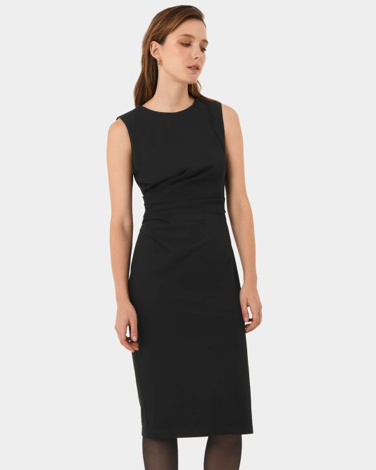 Faith Side Pleated Midi Dress