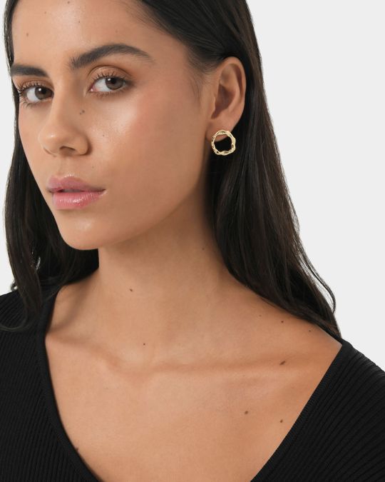 Meera 16k Gold Plated Earrings