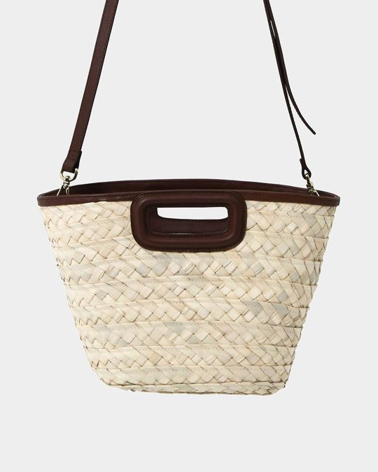 Rome Leather Palm Leaf Bag S