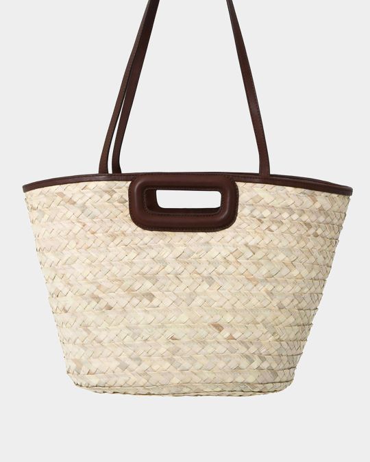 Rome Leather Palm Leaf Bag L
