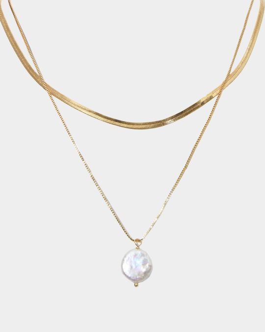 Ines 16k Gold 2pc Necklace Set