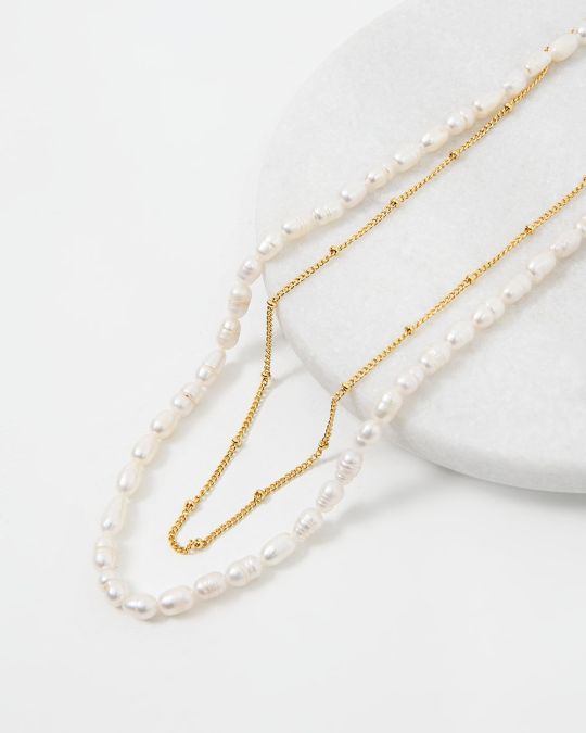 Nyra 16k Gold 2pc Necklace Set