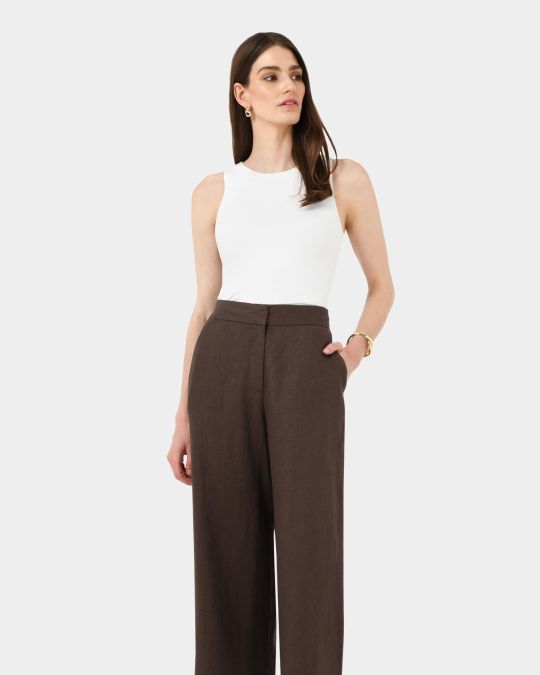 Ami Wide Leg Linen Pants