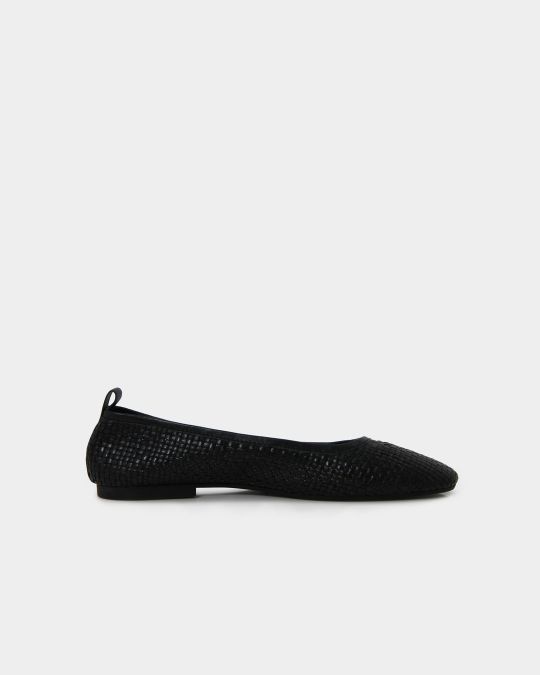 Halina Leather Weave Flat