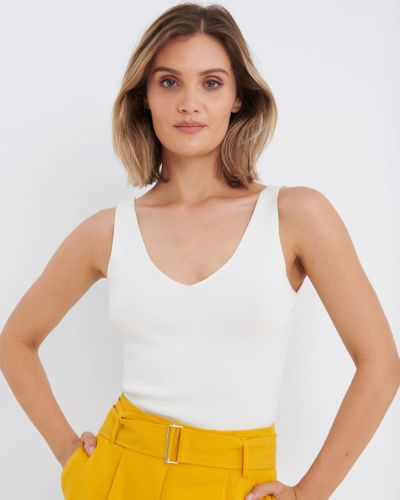 Myra V-Neck Ribbed Knit Top